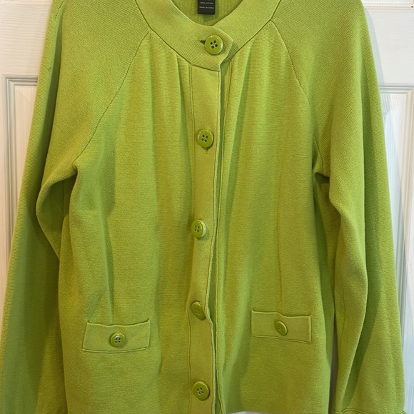 💚Lime green button up Lane Brant 14/16 sweater - Picture 4 of 9